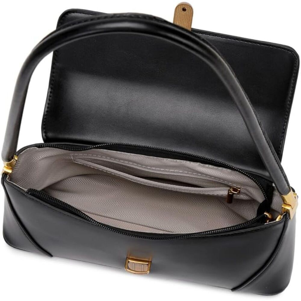 Women Black Imported Vintage Retro Classic Cute Hobo Tote Mini Clutch Bags - Picture 4 of 4